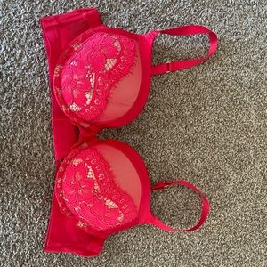 Victoria secret push up 36c red lace